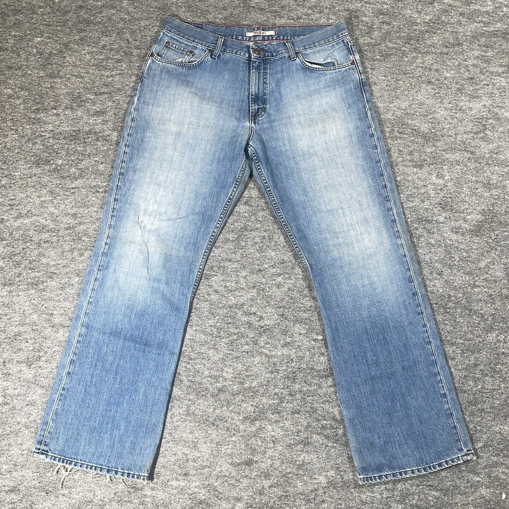 Mavi Jeans Mens 36x32 Blue Matt 337 Boot Cut Low Rise Denim Y2K Baggy Distressed - Picture 5 of 11